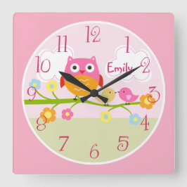 Aves amorosas y búhos personalizadas en el reloj d