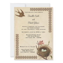 Aves antiguas Nest Invitación a matrimonio persona