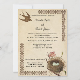 Aves antiguas Nest Invitación a matrimonio persona