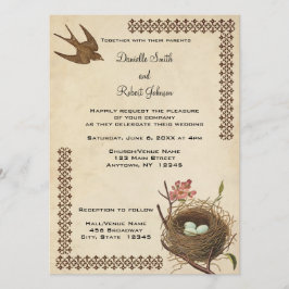 Aves antiguas Nest Invitación a matrimonio persona