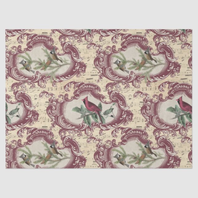 Aves antiguas y papel de desconchado de música de  (Anverso)