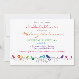 Aves arcoiris Flores Invitación a la ducha de novi
