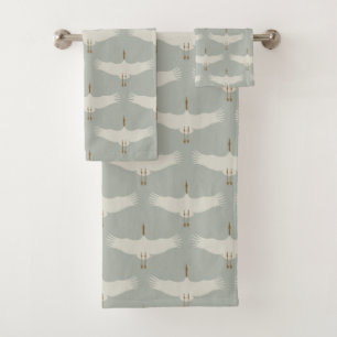 Aves azul turbulentas Neutrales Grullas Art Deco