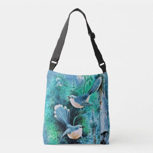Aves azules de invierno pintando bolsa de cadávere