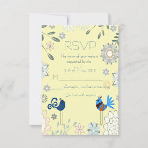 Aves azules decorativas modernas RSVP