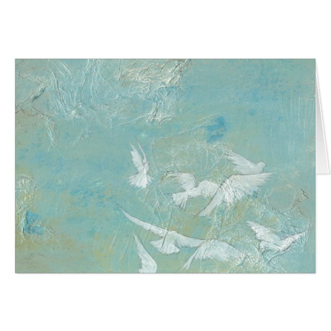 Aves blancas volando por el cielo azul (Anverso (Horizontal))