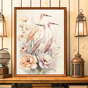 Aves chic de Shabby antiguas en arte de pared en f