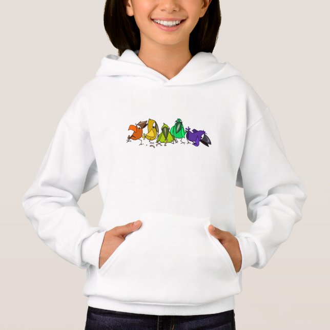 Aves coloridas Hoodie (Anverso)