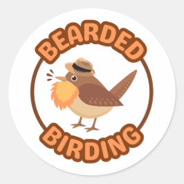 Aves con barba con Pegatinas de barba Naranja