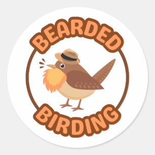 Aves con barba con Pegatinas de barba Naranja