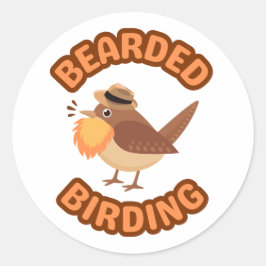 Aves con barba con Pegatinas de barba Naranja