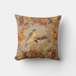 Aves con Cojín decorativo Florals Earth Tones
