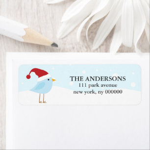 Aves con etiquetas de Santa Hat
