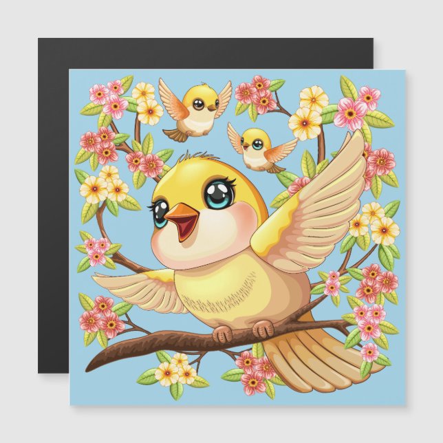 Aves cortas y felices entre las flores de primaver (Anverso/Reverso)
