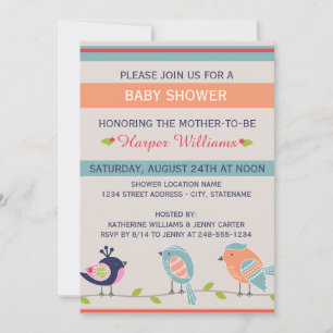 Aves Cutas - Invitación a Baby Shower