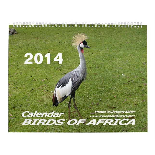 AVES DE ÁFRICA Calendario 2014 (Dos páginas) (Tapa)