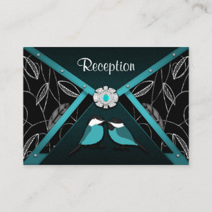 Aves de Amo Aqua y Negro Cartas de Recepción de Bo