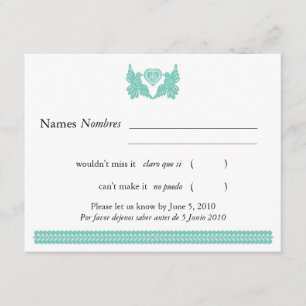 Aves de amor al estilo mexicano turquesa RSVP