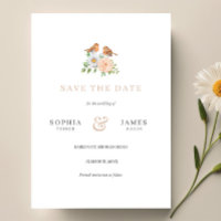 Aves de amor clásicas simples salvan la invitación