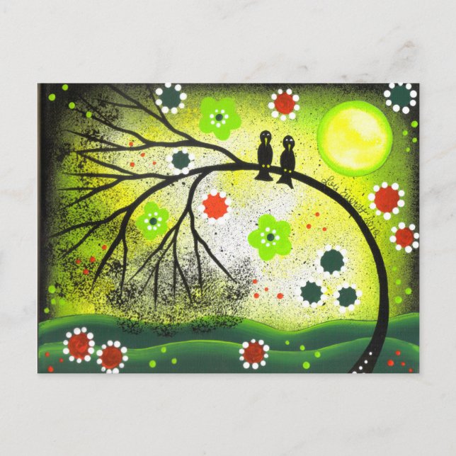 Aves de amor de ART folklore de la postal de LORI  (Anverso)