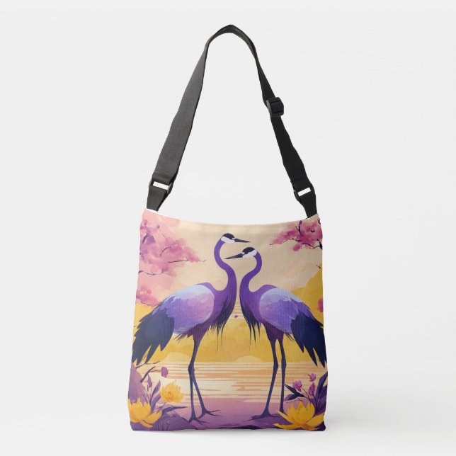 Aves de amor Delight: Bolsa de Tote con diseño rom (Anverso)
