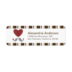Aves de amor Etiquetas de dirección de retorno (ma