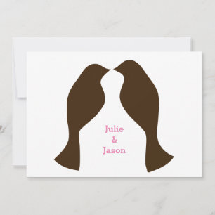 Aves de amor marrones - Invitación a la boda