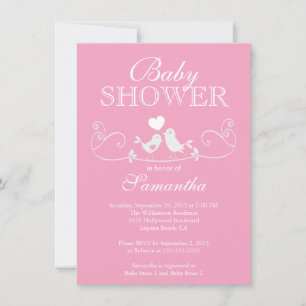 Aves de amor modernas Chicas Invitación a Baby Sho