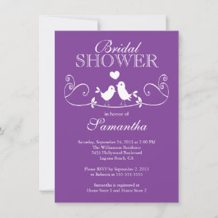 Aves de amor modernas invitaciones a la ducha de n