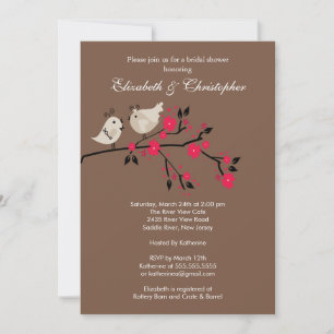 Aves de amor modernas Parejas Invitación a la duch