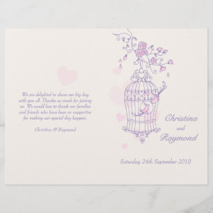 Aves de amor Púrpura rosa gran Programa de Bodas