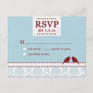 Aves de amor Rojo Azul RSVP
