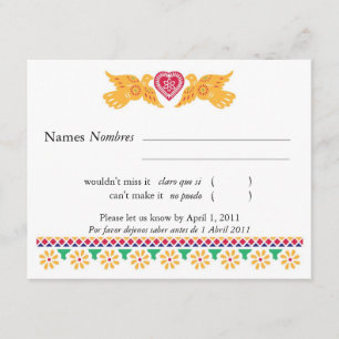 Aves de amor Tarjeta RSVP al estilo del pintado de