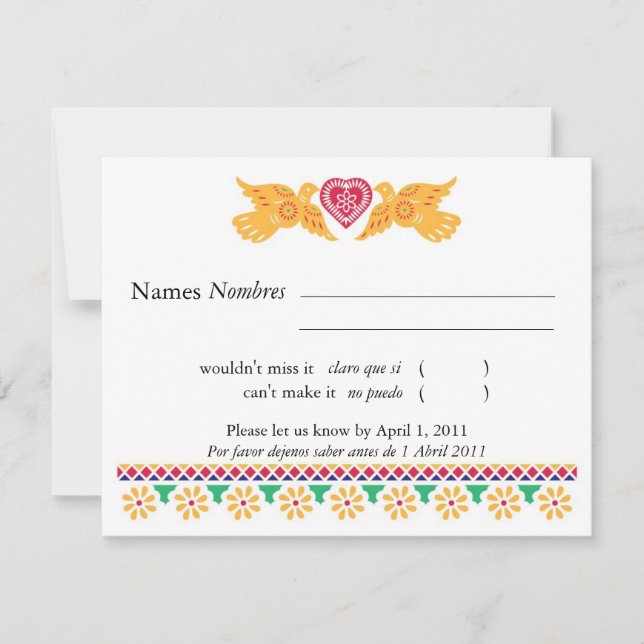 Aves de amor Tarjeta RSVP al estilo del pintado de (Anverso)