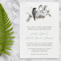 Aves De Amor Vintage Cualquier Invitación De Boda 