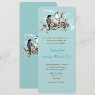 Aves de amor vintage Invitación a la boda