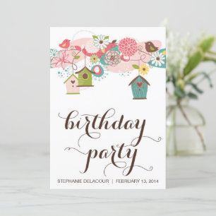 Aves de amor y casas de pájaros íntimos Invitación