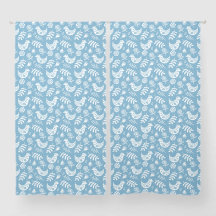 Aves de arte folclórico blanco azul