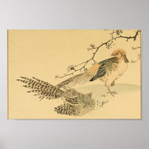 Aves de arte mural japonesas vintage