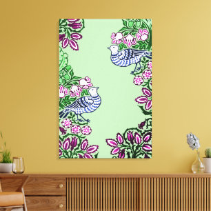 Aves de Arte Popular Flores Acorns
