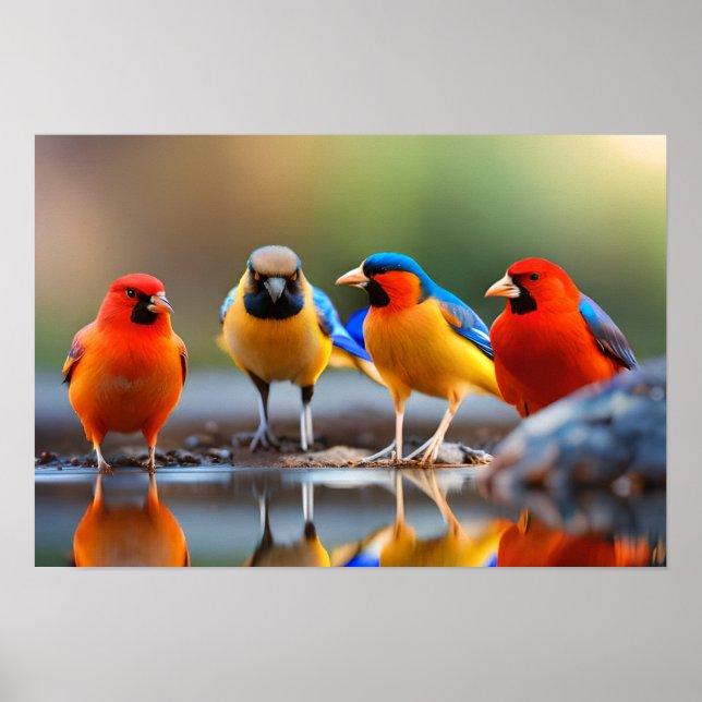 Aves de arte poster (Frente)