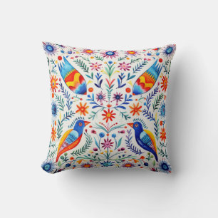 Aves de Cojín decorativo de patrones mexicanos col