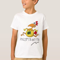 Aves de corral en camiseta del movimiento