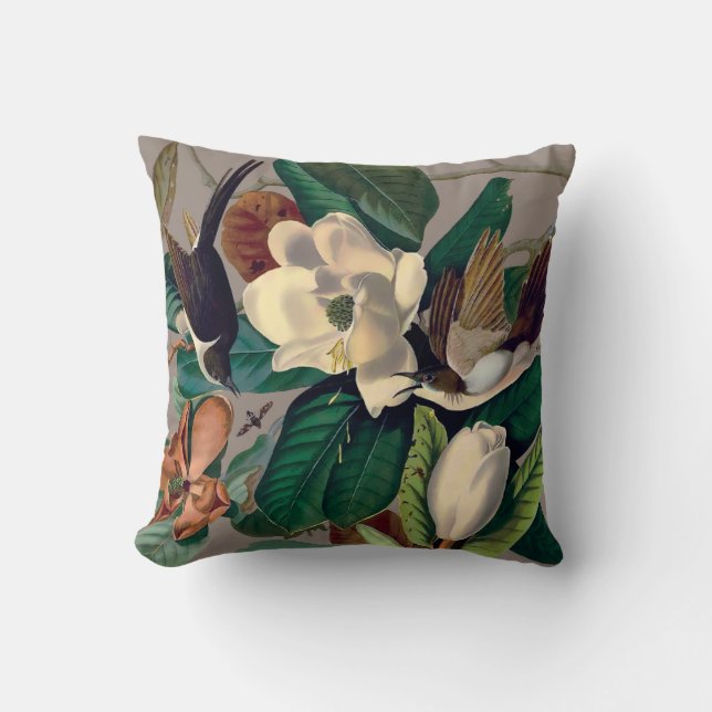 Aves de época con Cojín decorativo Magnolia (Anverso)