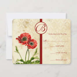 Aves de época Damask Boda de amapola RSVP