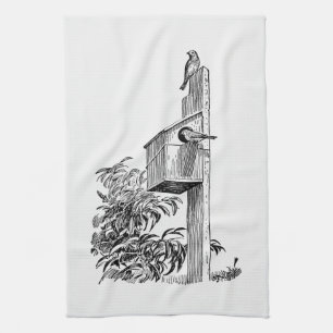 Aves de época y toalla de cocina para el hogar