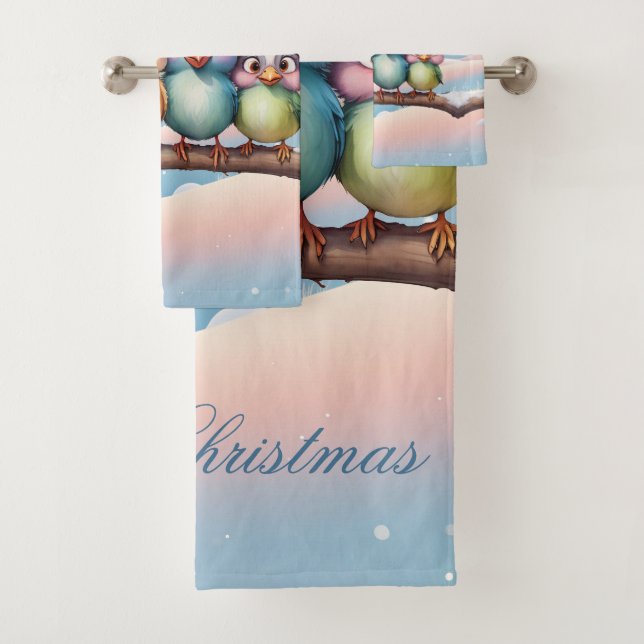 Aves de fantasía con gorras Navidades. (In situ)