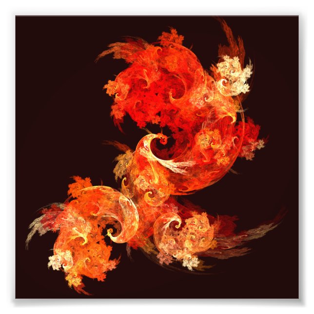 Aves de Fuego bailando Resumen Foto de arte Impres (Frente)