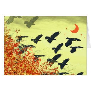 Aves de la Luna Roja en ascenso volando