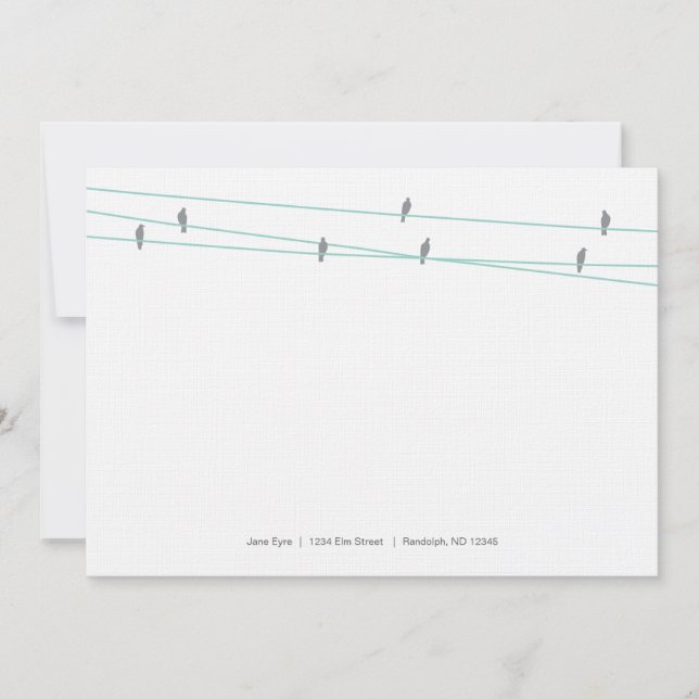 Aves de línea en tarjetas de notas por cable (Anverso)